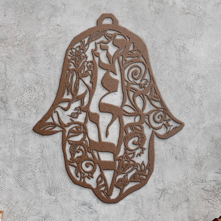 Hamsa of Peace in Israel by Leah Luria Metal Wall Art
