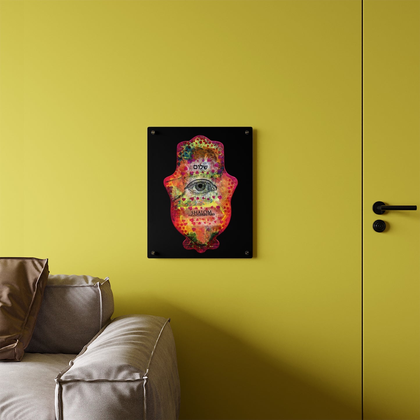 "Hamsa in Red" by Esther Cohen Glossy Modern Acrylic Print