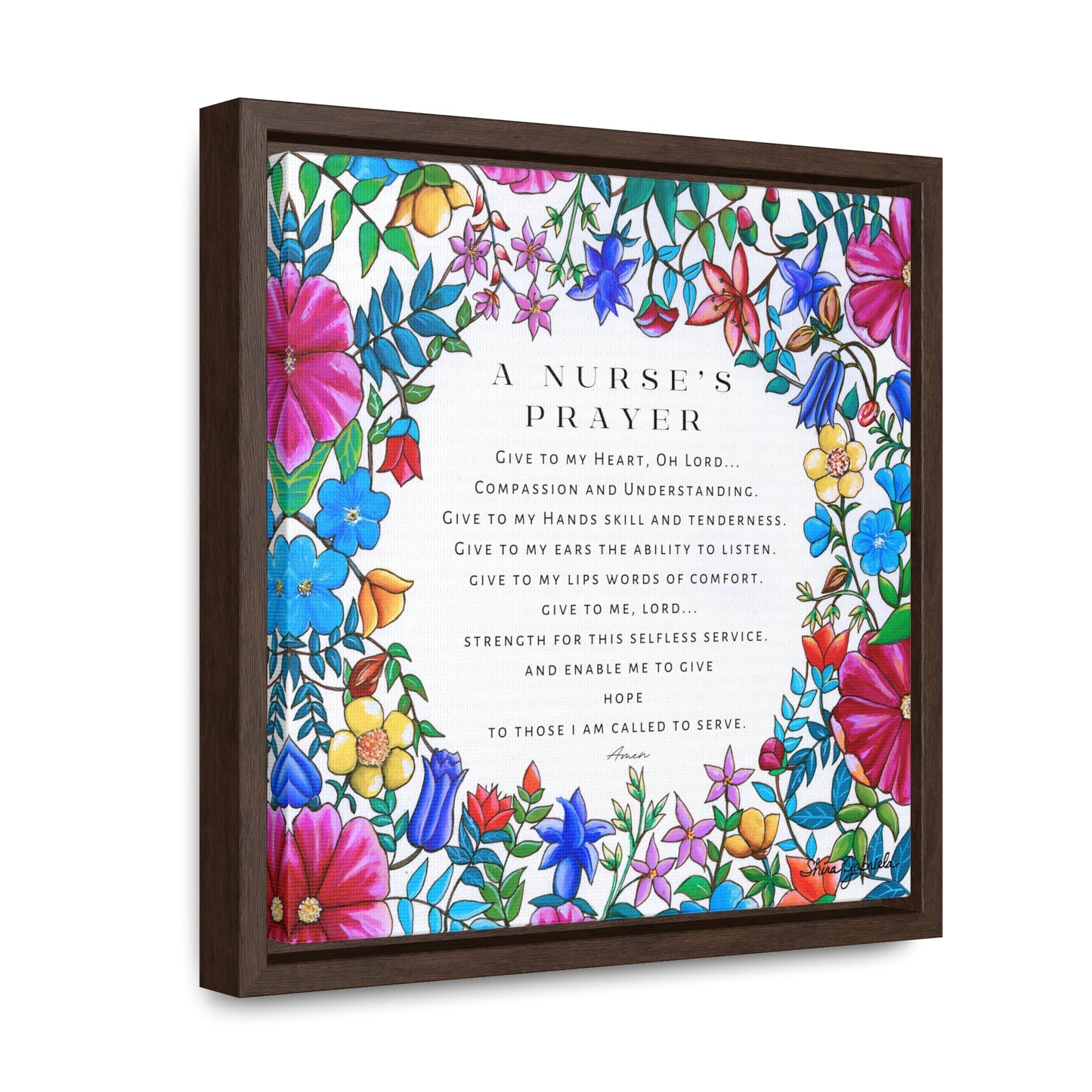 A Nurse's Prayer by Shira Gabriela Gallery Wrapped Canvas in Square Frame