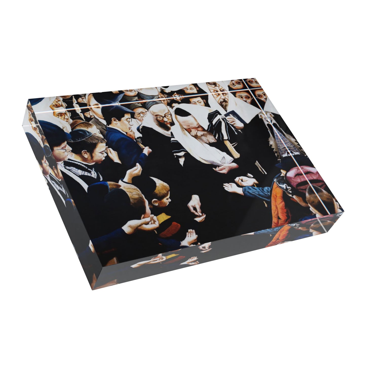 Tzedoqa by Pinchas Bensusan Glossy Acrylic Block