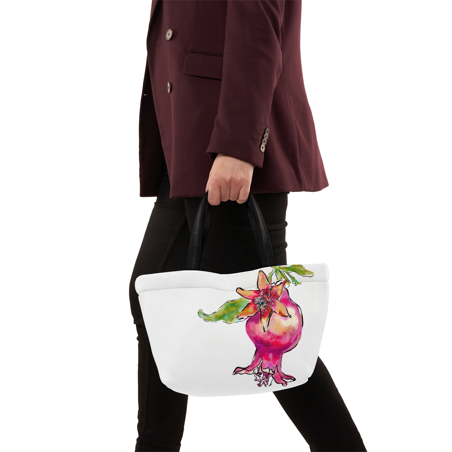 Painted Pomegranate by Leah Luria Lunch Bag