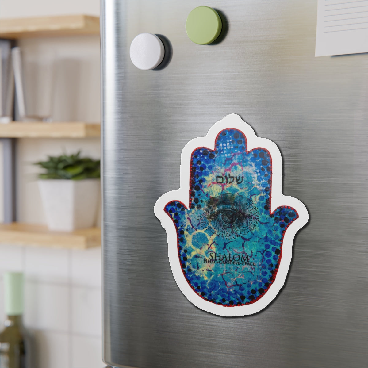 "Hamsa in Blues" by Esther Cohen Magnet