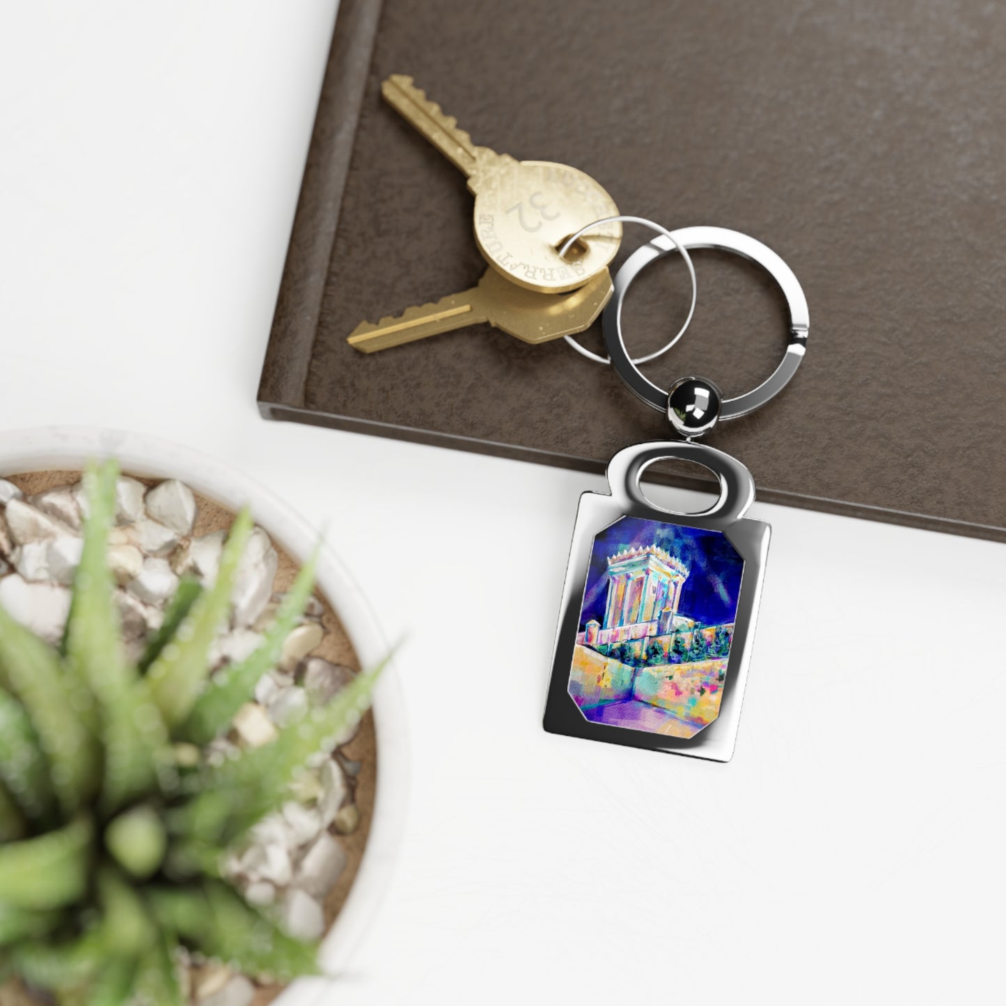 Night Vision - Beis Hamidkash III by Leah Luria Rectangle Keyring