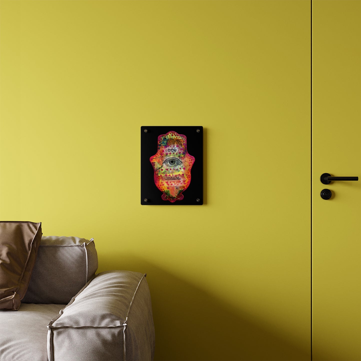 "Hamsa in Red" by Esther Cohen Glossy Modern Acrylic Print