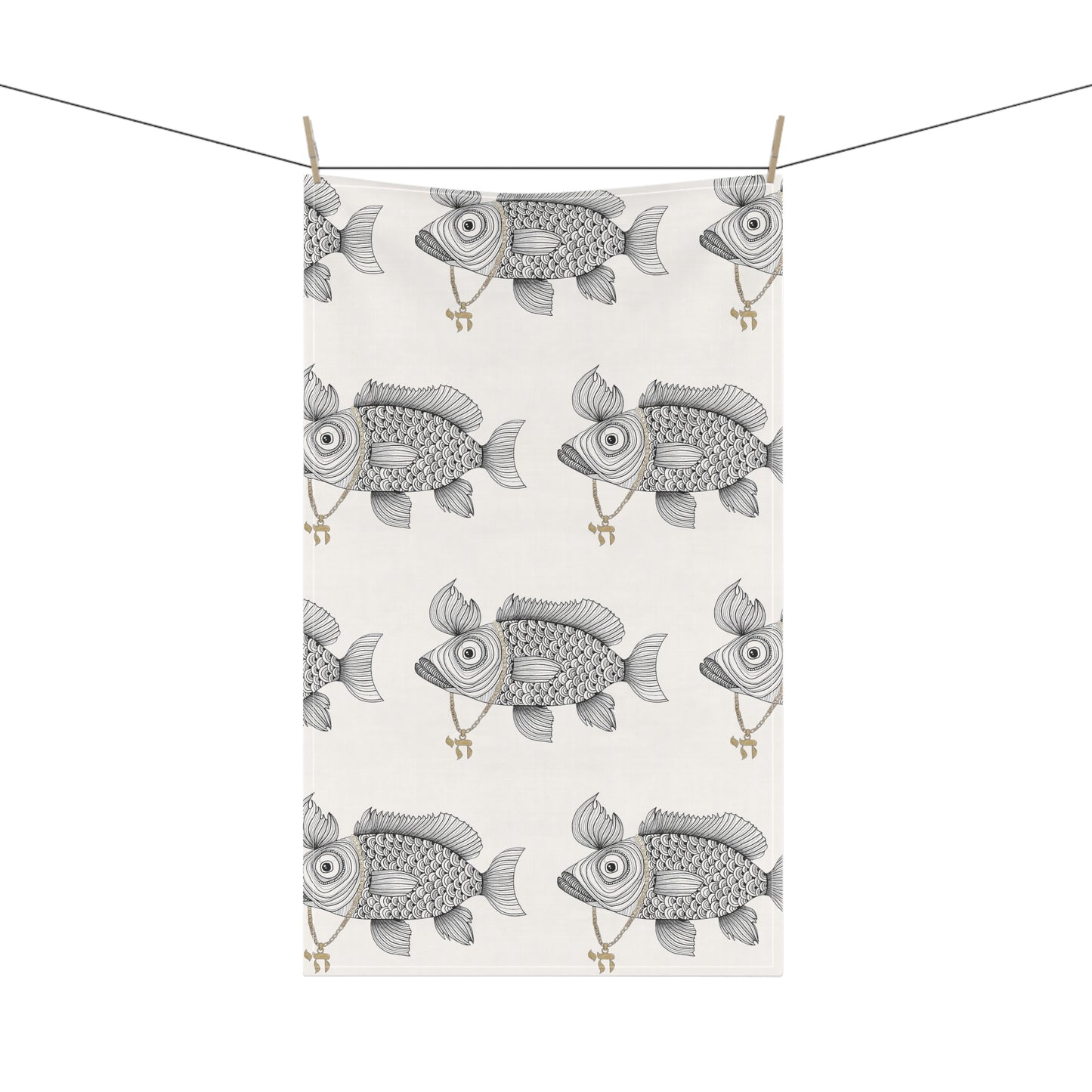 Chai Fish Tea Towel by Yael Flatauer
