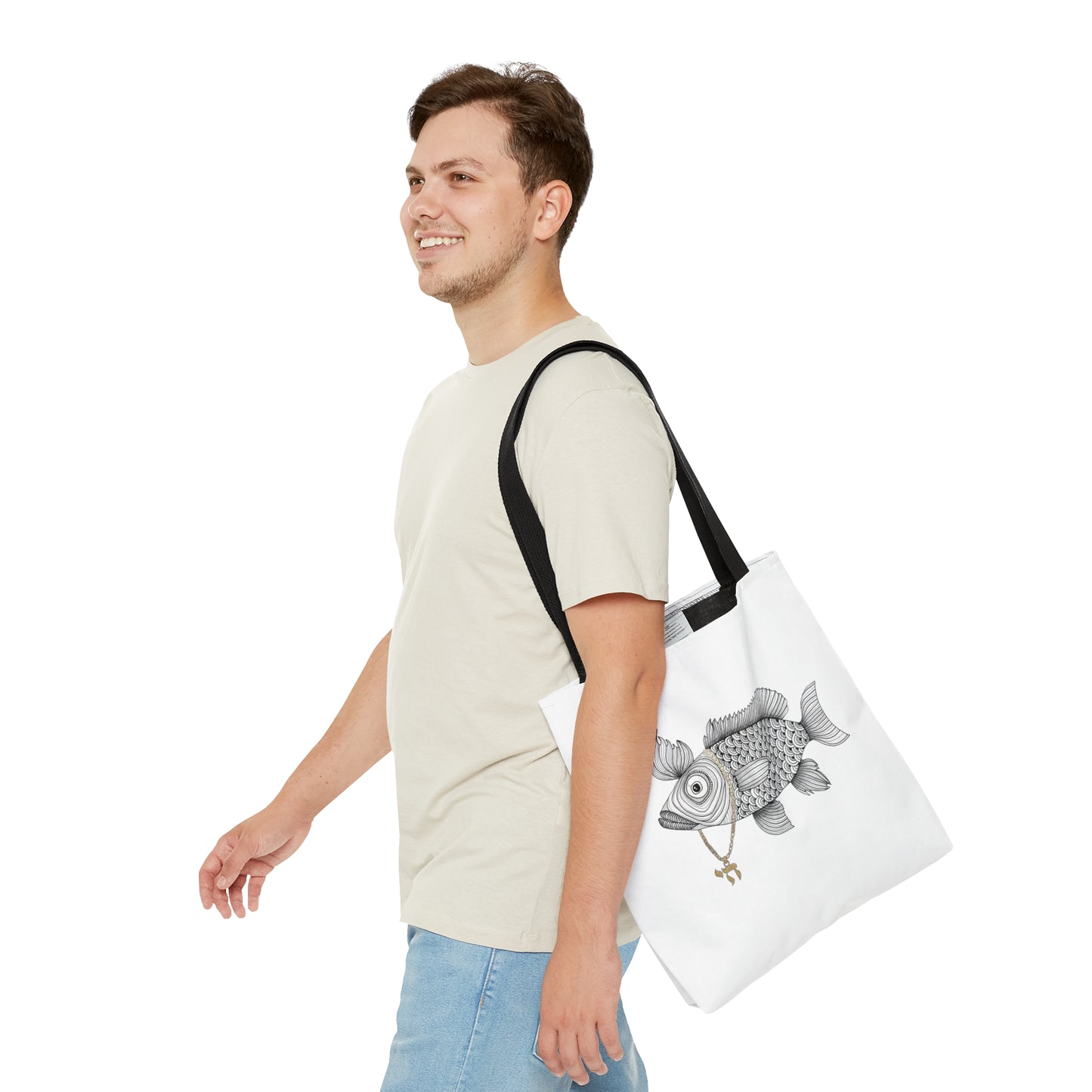 Chai Fish Tote Bag by Yael Flatauer