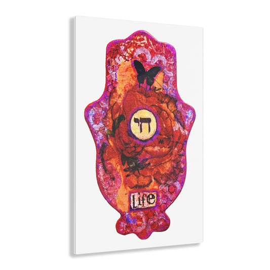 "Hamsa in Fuchsia" by Esther Cohen Glossy Acrylic Print