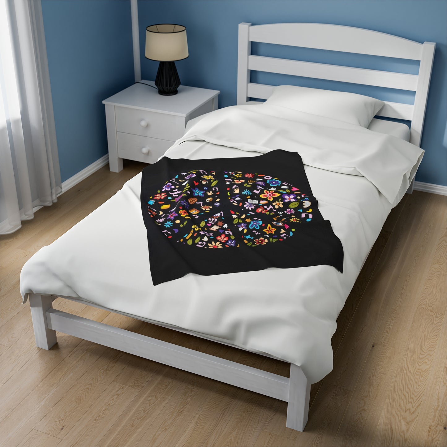 "Piece of Peace" by Yael Flatauer Velveteen Plush Blanket