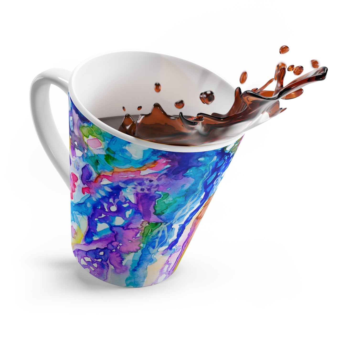 Flow with the Universe Latte Mug with art by Avigail Sapir