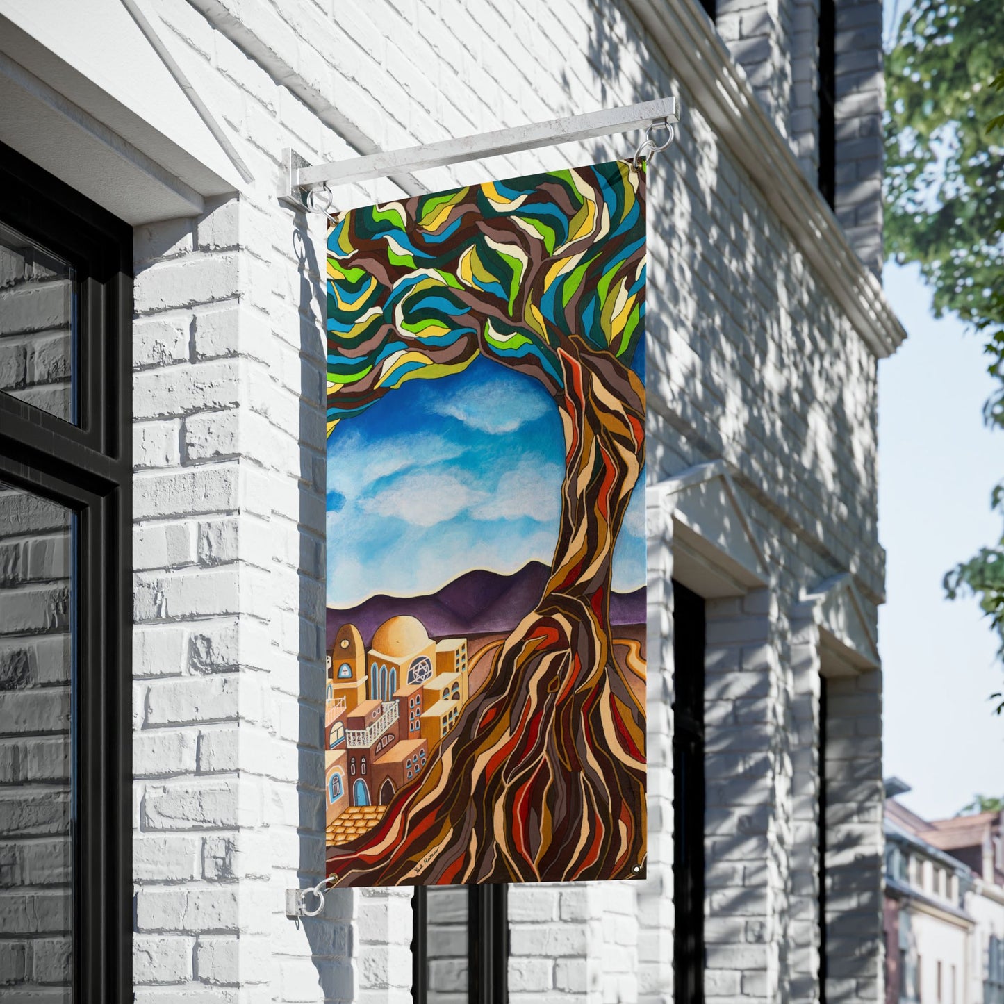 The Tree of Life by Yael Flatauer Sukkah Tapestry (waterproof)