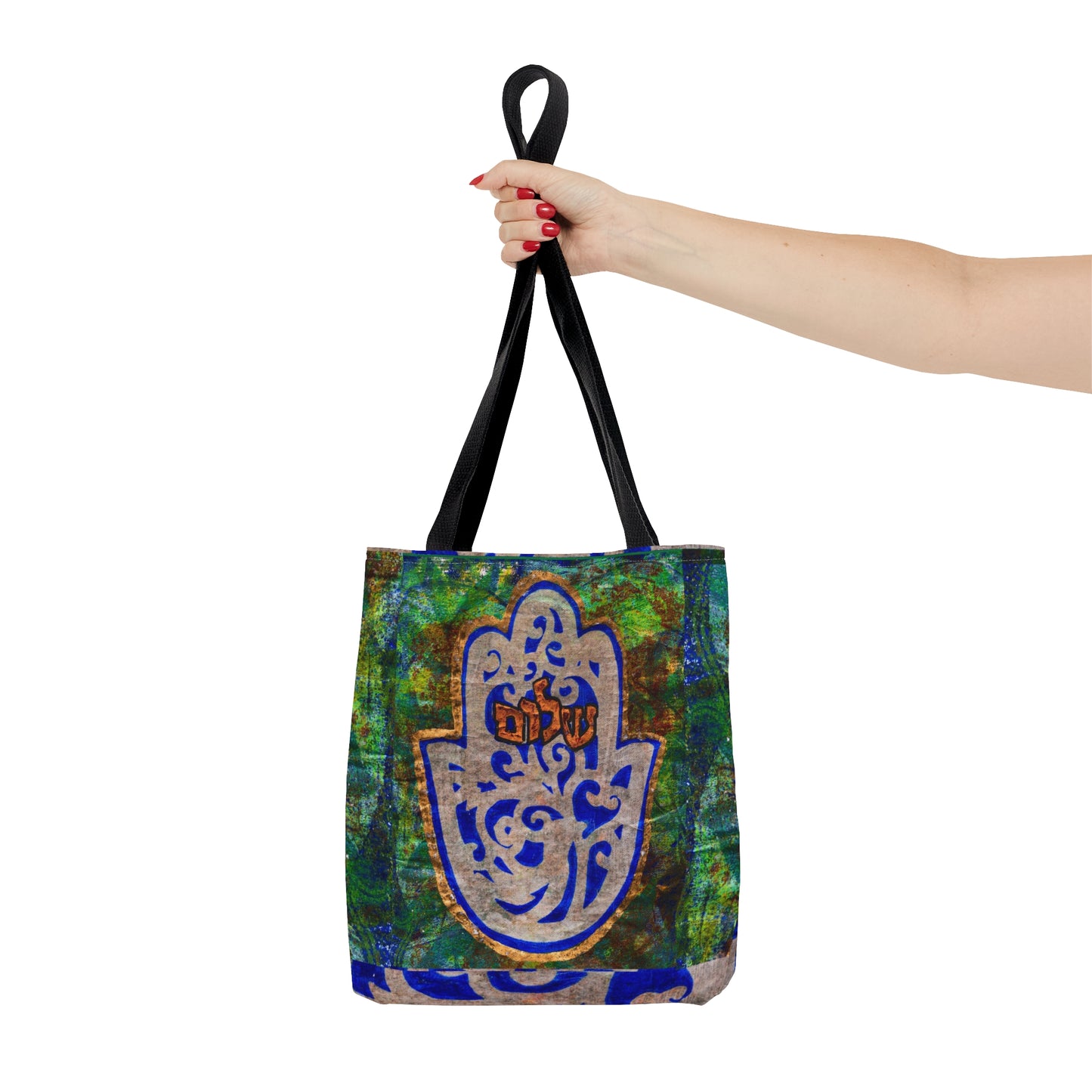 "Hamsa of Peace in Turquoise" by Esther Cohen Tote Bag