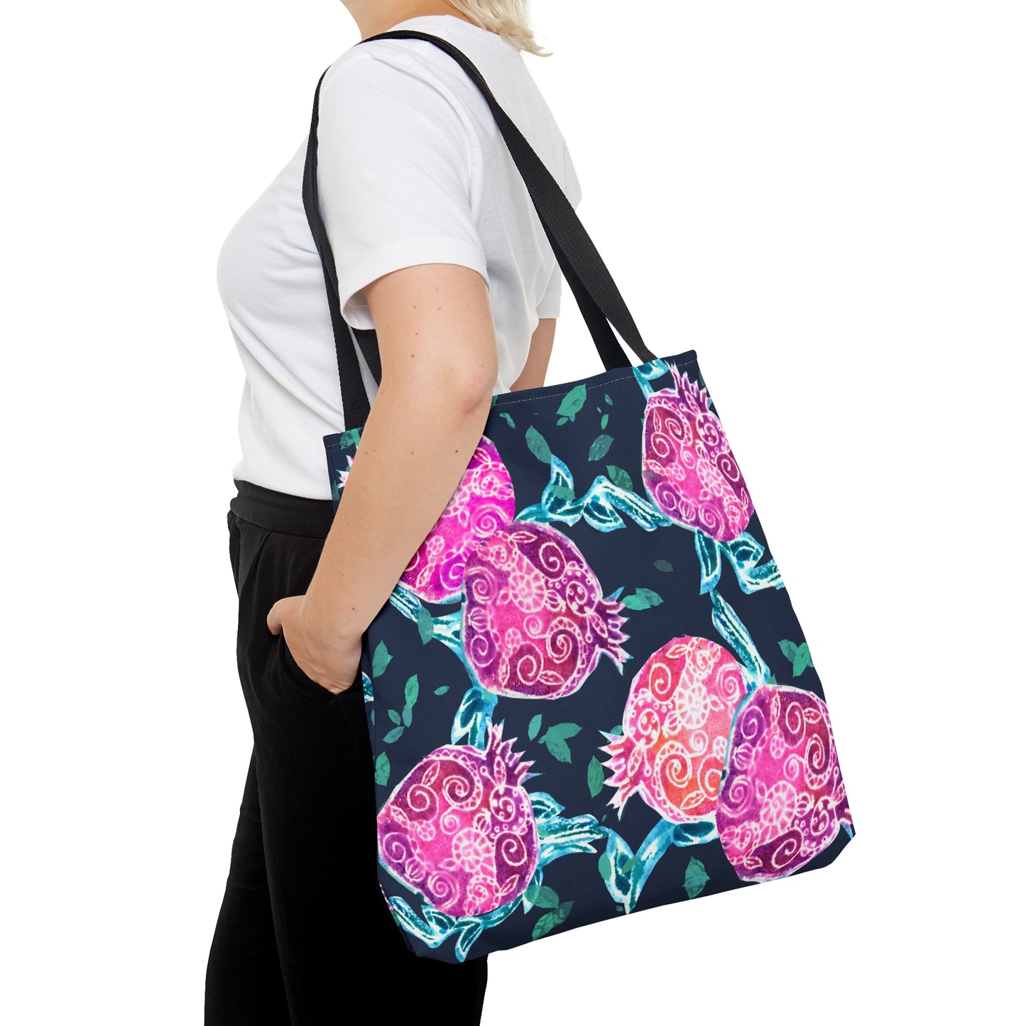 “Pomegranate Whimsy” by Leah Luria Tote Bag