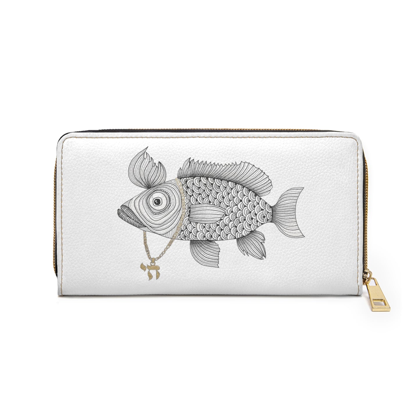 Chai Fish Zipper Wallet by Yael Flatauer