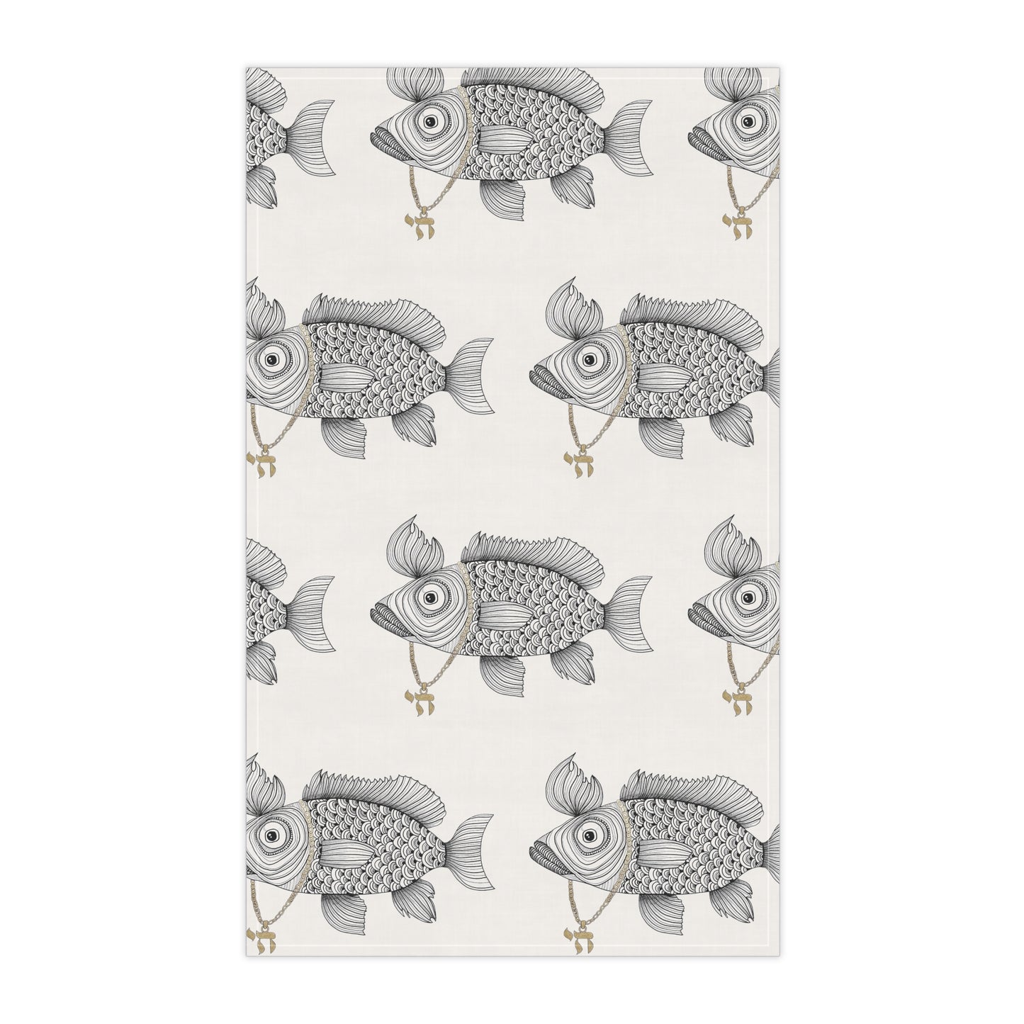 Chai Fish Tea Towel by Yael Flatauer