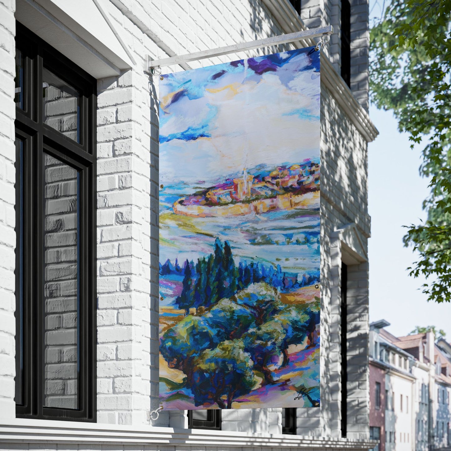 Dreaming of Beis Hamikdash III by Leah Luria Sukkah Tapestry (waterproof)