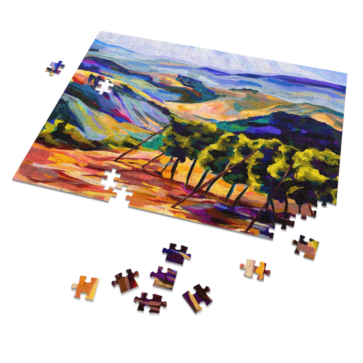 “Mountaintop Vineyard Outside Jerusalem” Painting by Leah Luria Jigsaw Puzzle (30, 110, 252, 500,1000-Piece)