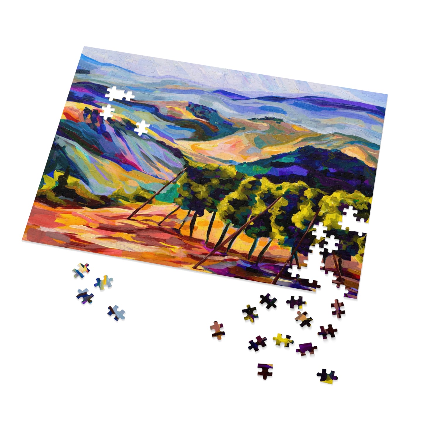 “Mountaintop Vineyard Outside Jerusalem” Painting by Leah Luria Jigsaw Puzzle (30, 110, 252, 500,1000-Piece)