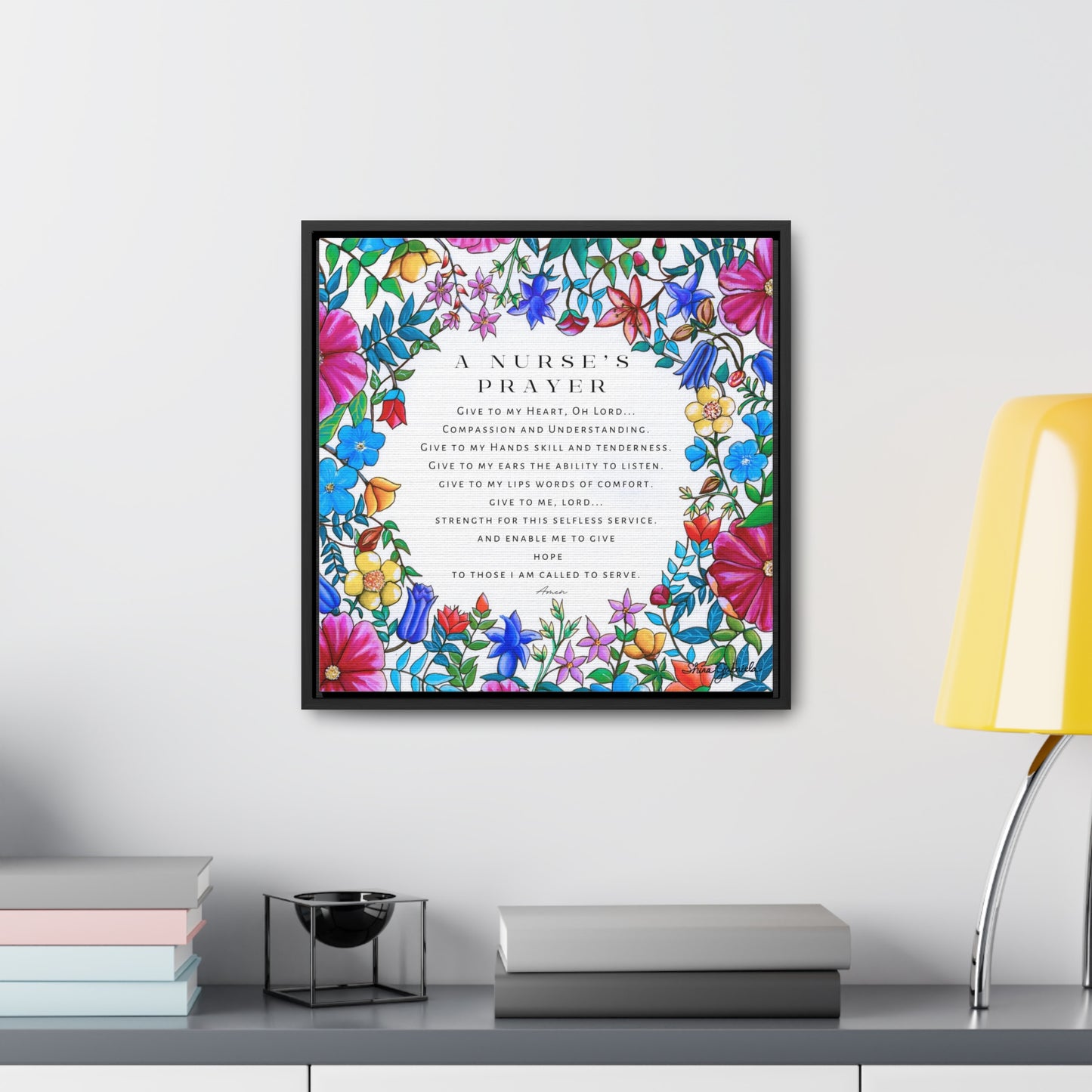 A Nurse's Prayer by Shira Gabriela Gallery Wrapped Canvas in Square Frame