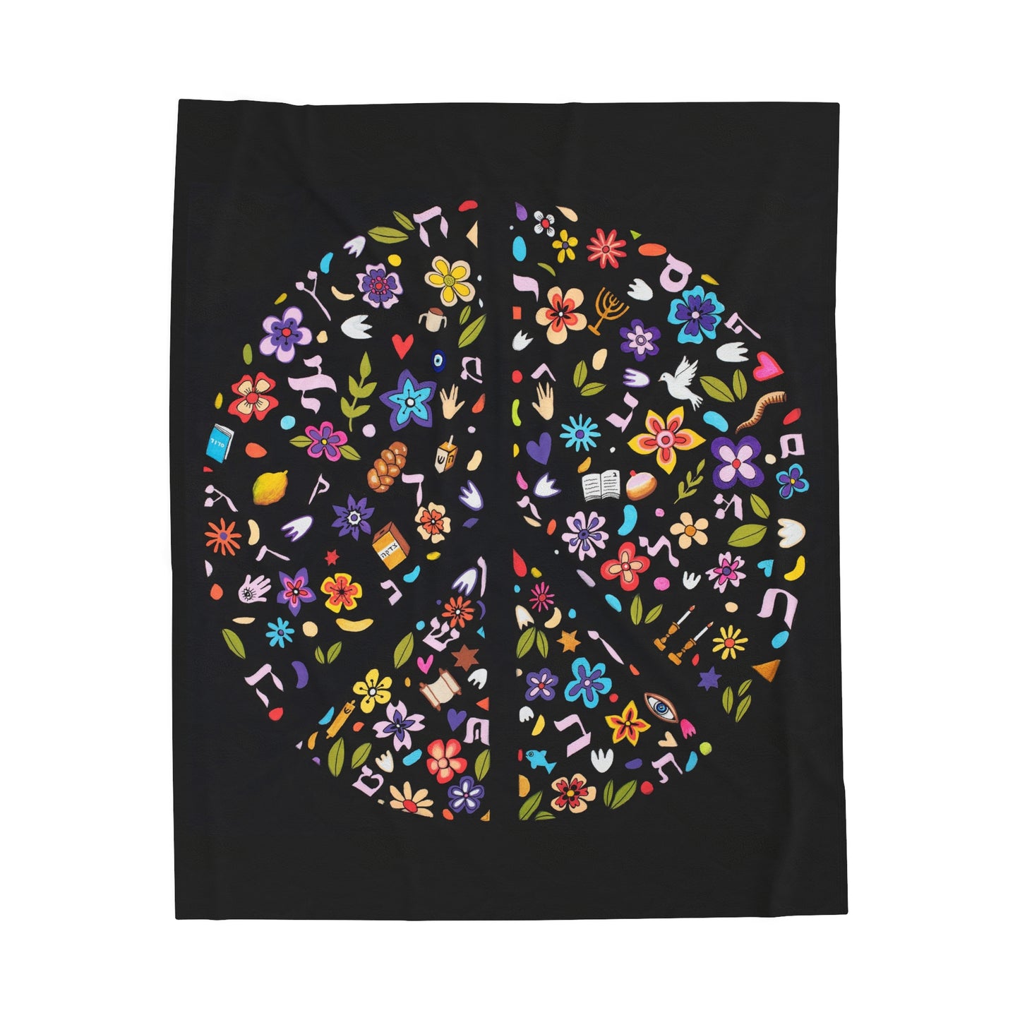 "Piece of Peace" by Yael Flatauer Velveteen Plush Blanket