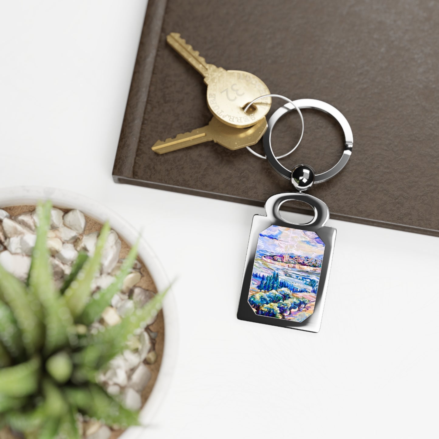 Beis Hamikdash III by Leah Luria Rectangular Keyring