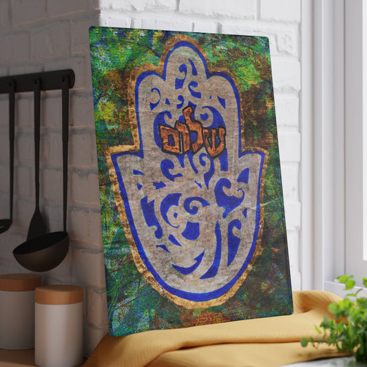 "Hamsa of Peace" Glass Challah Board by Esther Cohen