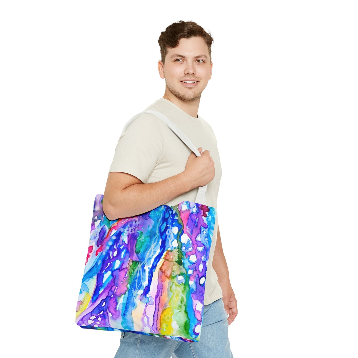 "Flow with the Universe” Tote with art by Avigail Sapir
