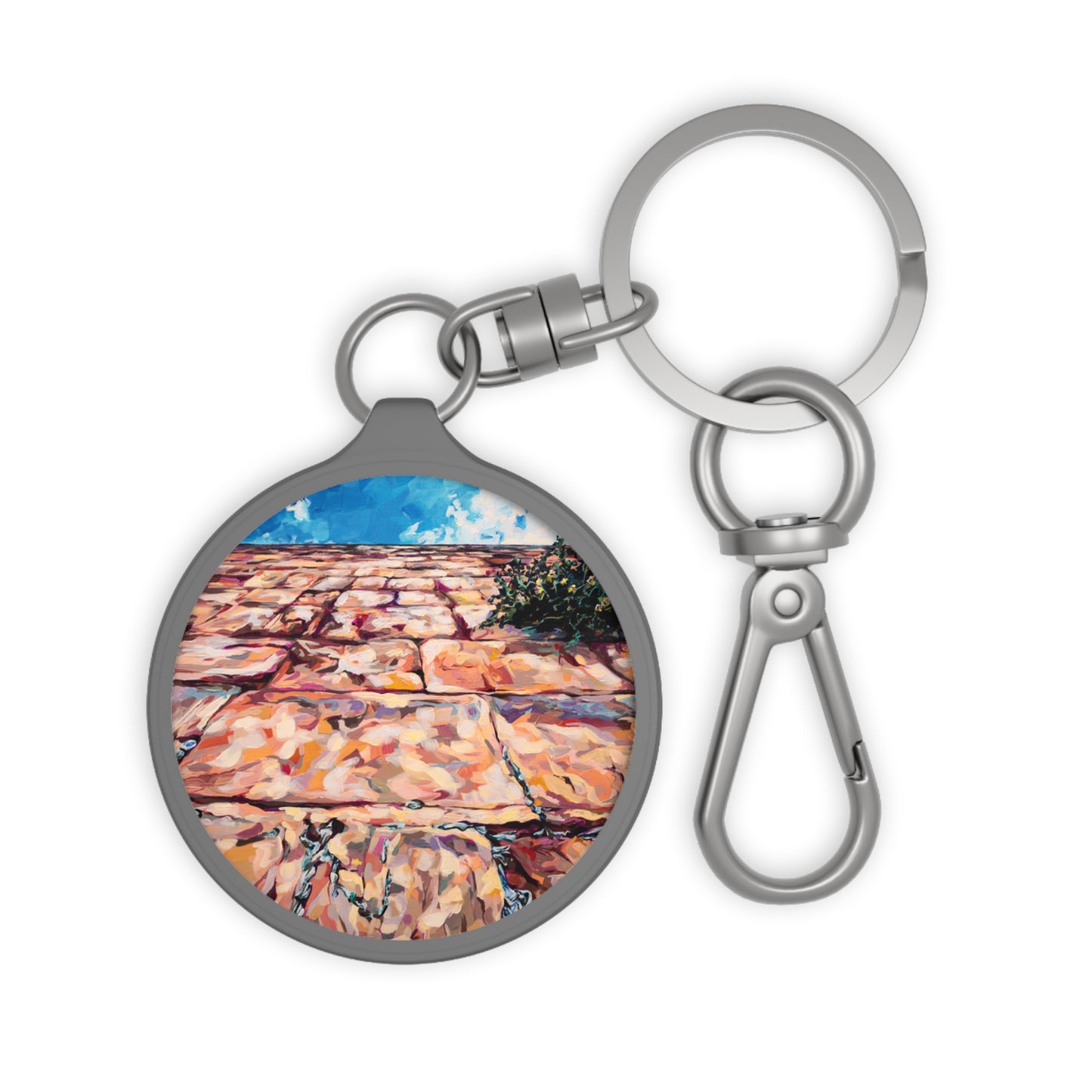 Kotel from Below by Leah Luria Keyring