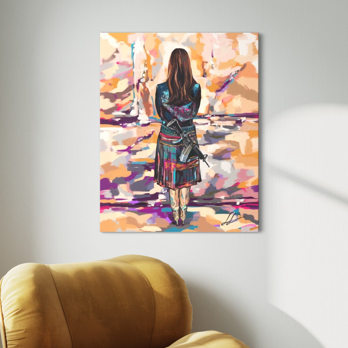 Aishet Chayelet by Leah Luria Glossy Modern Acrylic Print