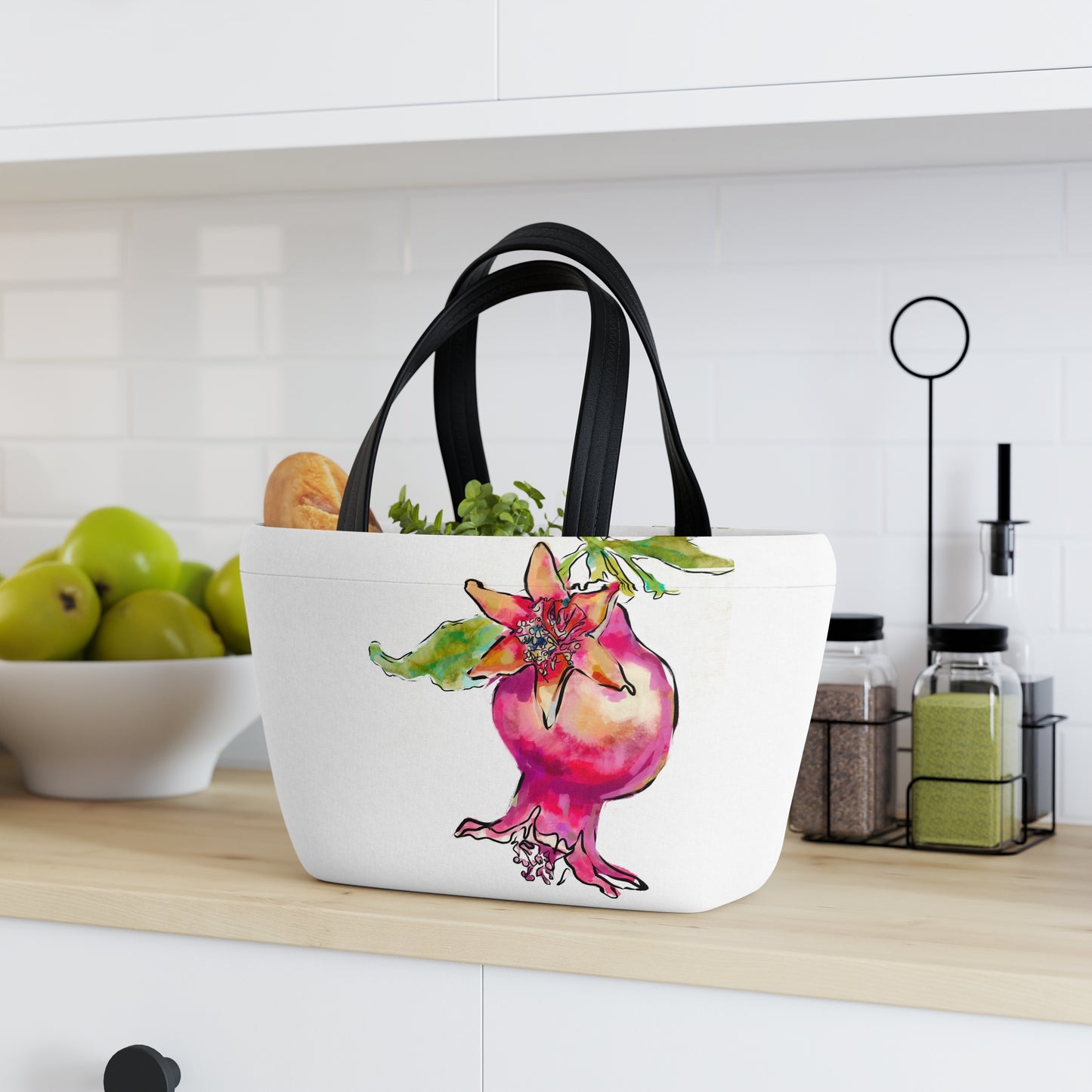 Painted Pomegranate by Leah Luria Lunch Bag