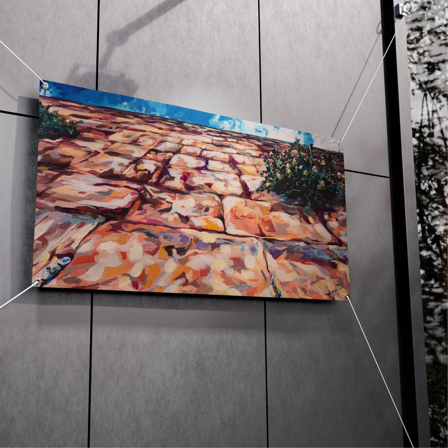 Kotel from Below III by Leah Luria Sukkah Tapestry (waterproof)
