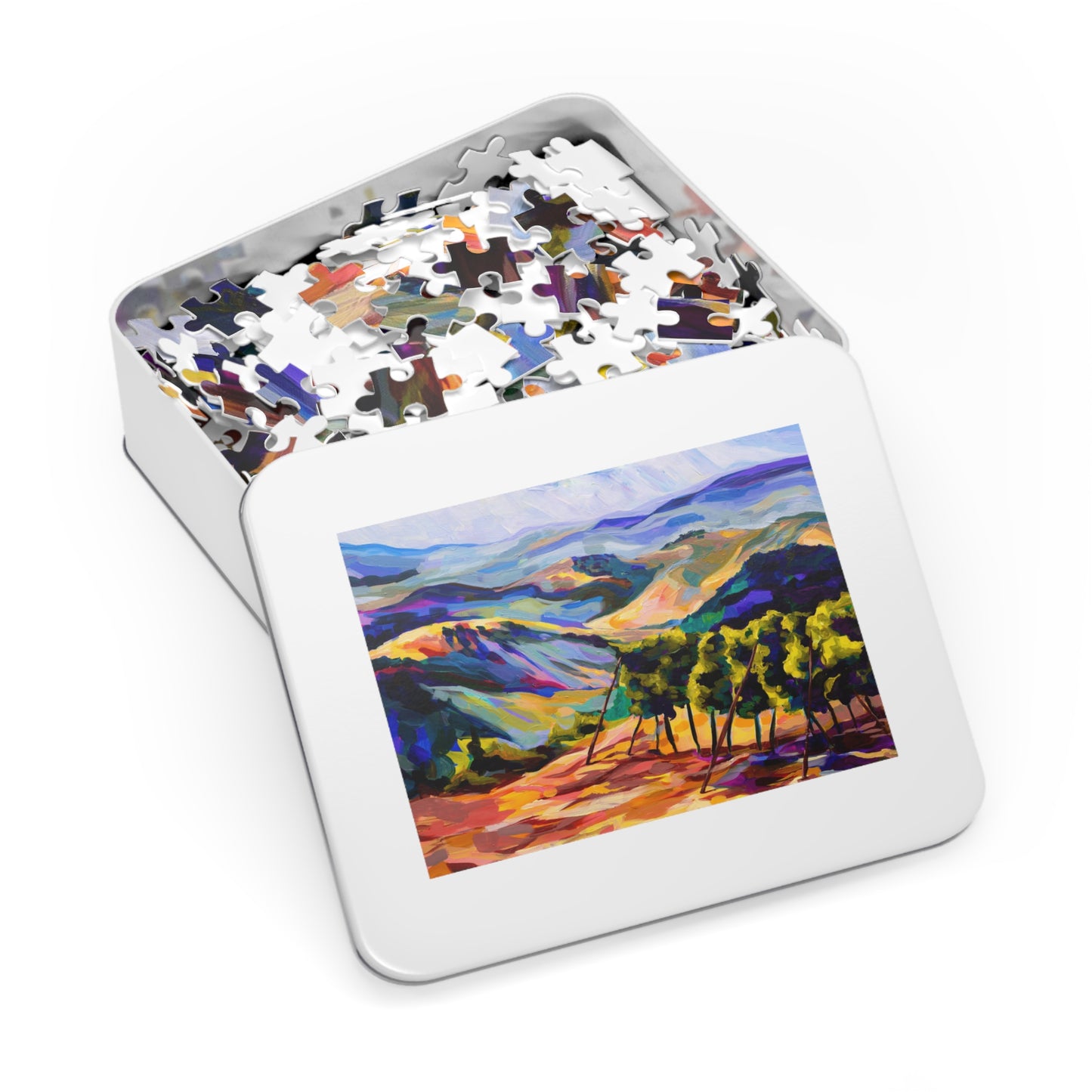 Mountaintop Vineyard Outside Jerusalem Painting by Leah Luria Jigsaw Puzzle (500 Pieces)