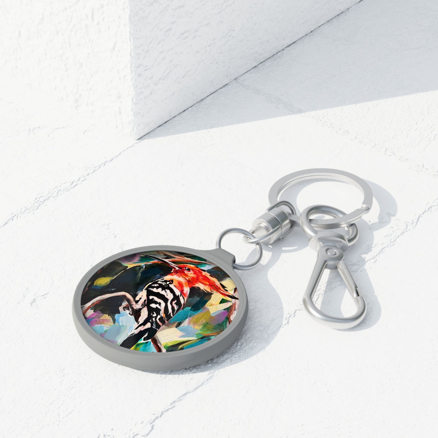 Hoopoe Birdie (Israel's National Bird) by Leah Luria Painted Keyring