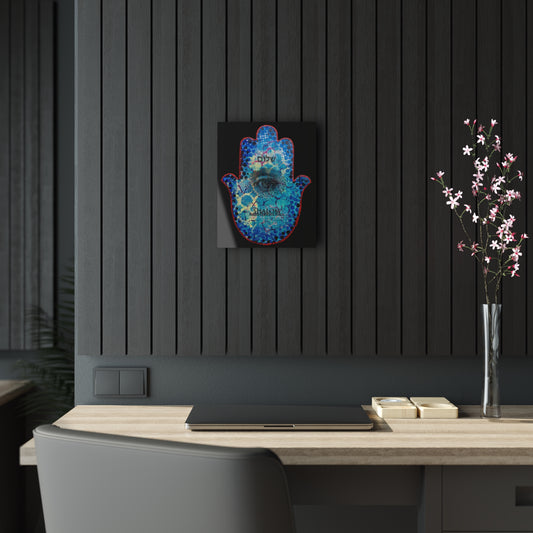 "Hamsa in Blues" by Esther Cohen Glossy Acrylic Print