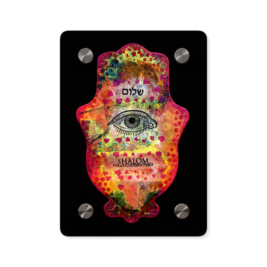 "Hamsa in Red" by Esther Cohen Glossy Modern Acrylic Print