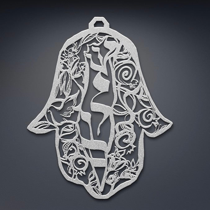 Hamsa of Peace in Israel by Leah Luria Metal Wall Art