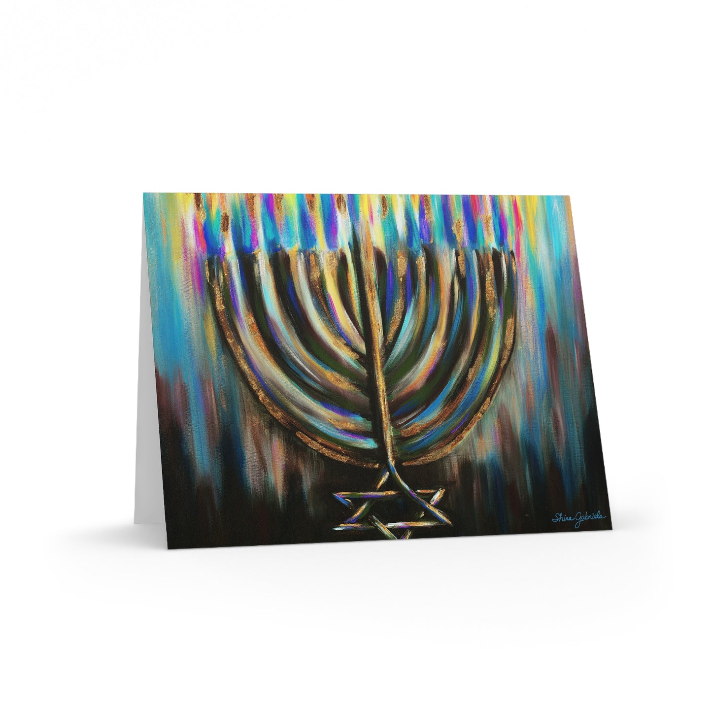 Chanukah Greeting Cards by Shira Gabriela - Light in the Darkness Menorah Cards (8, 16, and 24 pcs)