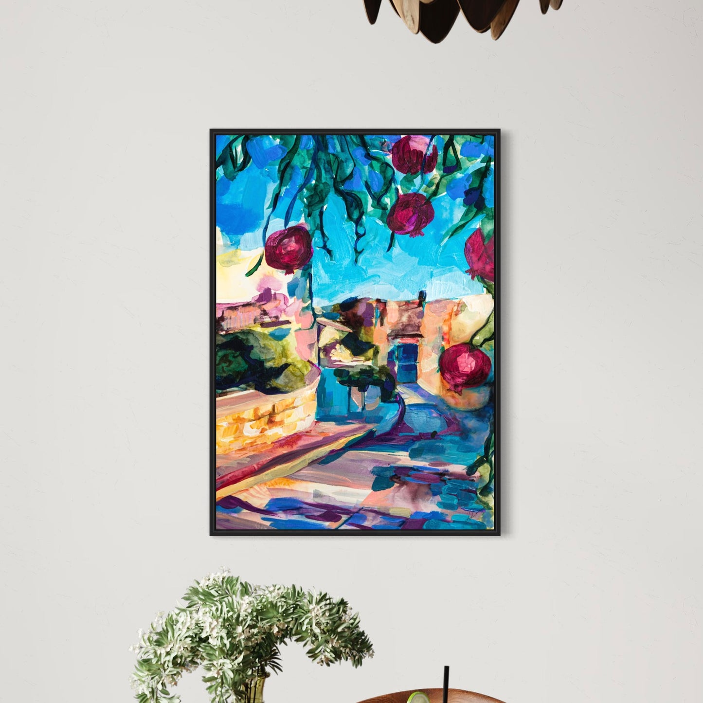 Dancing Shadows of Tzfat Watercolor by Leah Luria Print on Fine Art Paper or Canvas Giclée