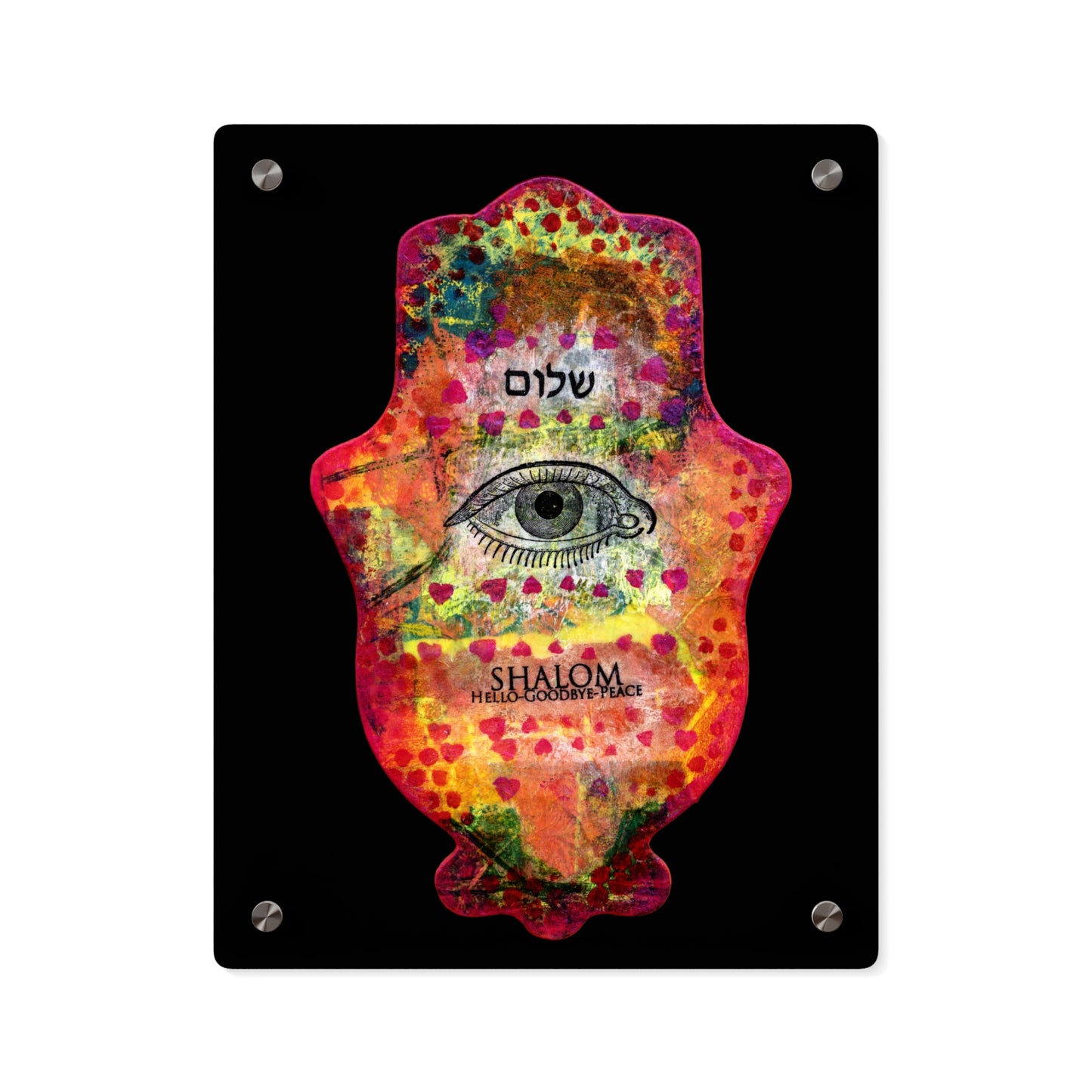 "Hamsa in Red" by Esther Cohen Glossy Modern Acrylic Print