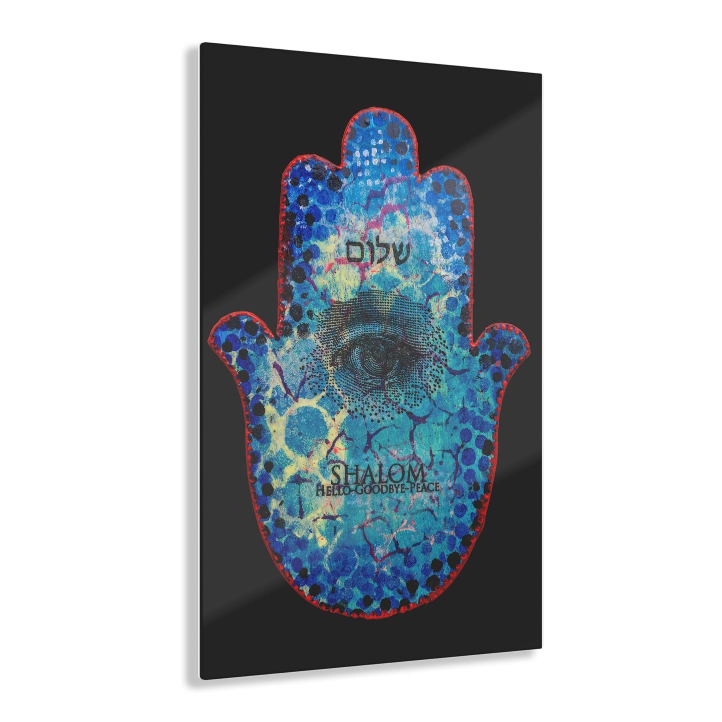 "Hamsa in Blues" by Esther Cohen Glossy Acrylic Print