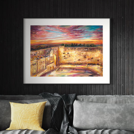 Kotel at Dusk by Pessy Samson Print on Fine Art Paper or Canvas Giclée