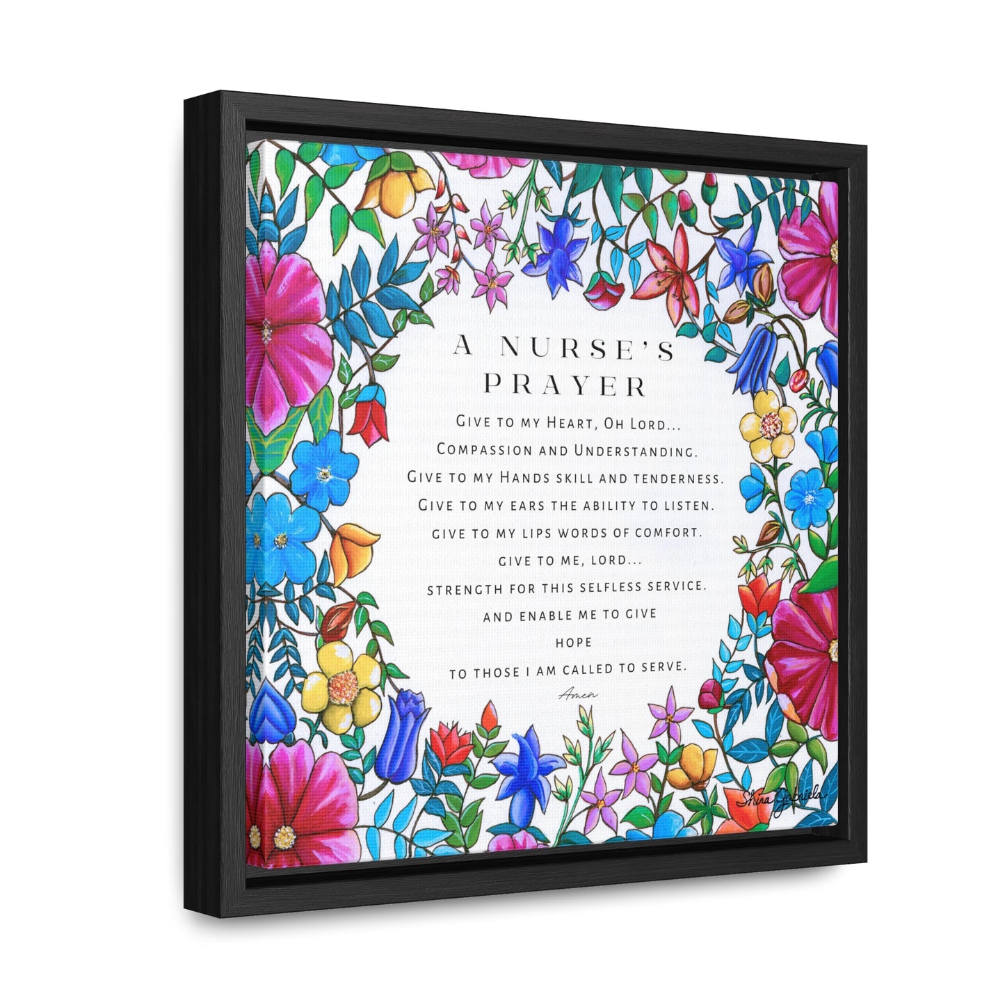 A Nurse's Prayer by Shira Gabriela Gallery Wrapped Canvas in Square Frame