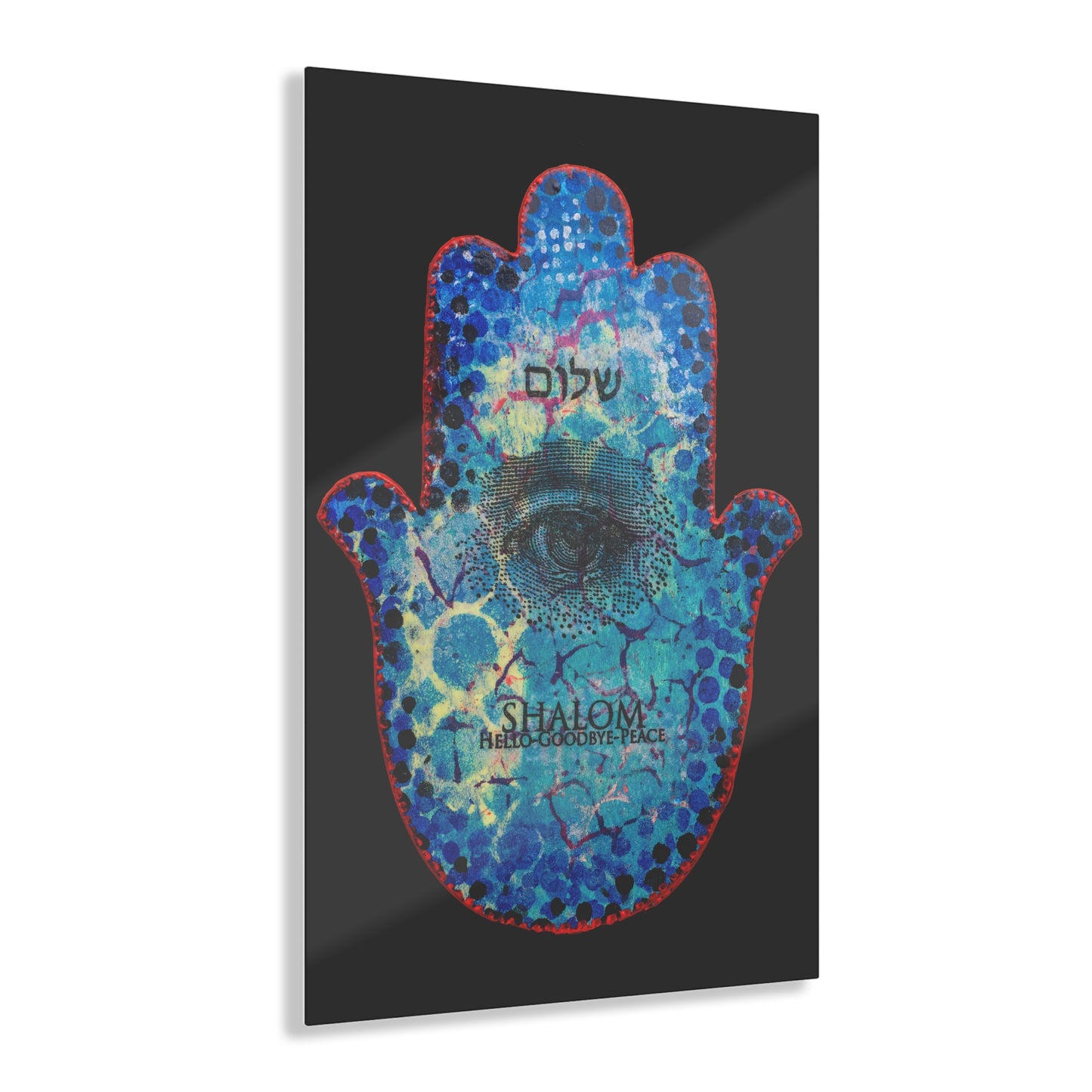 "Hamsa in Blues" by Esther Cohen Glossy Acrylic Print