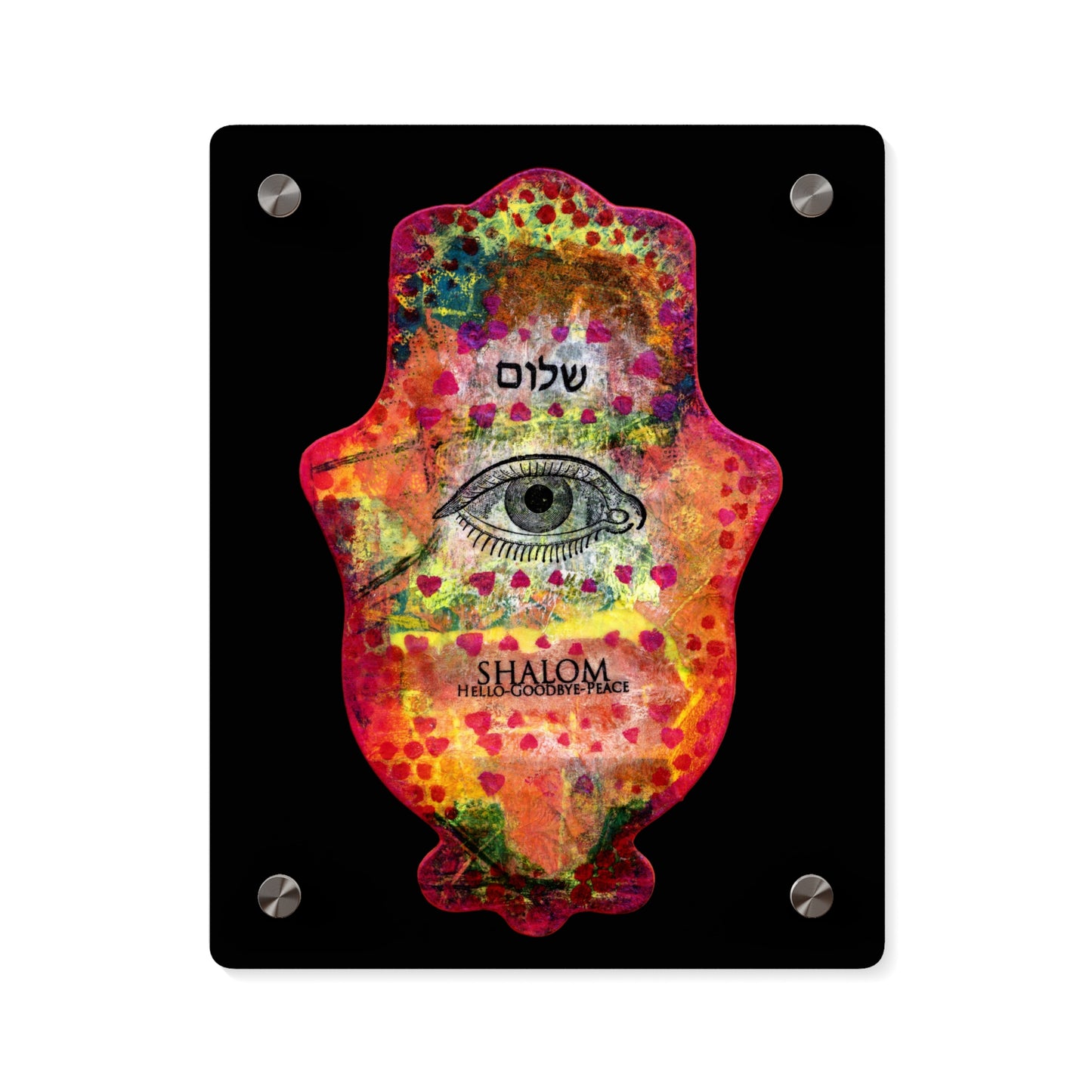 "Hamsa in Red" by Esther Cohen Glossy Modern Acrylic Print