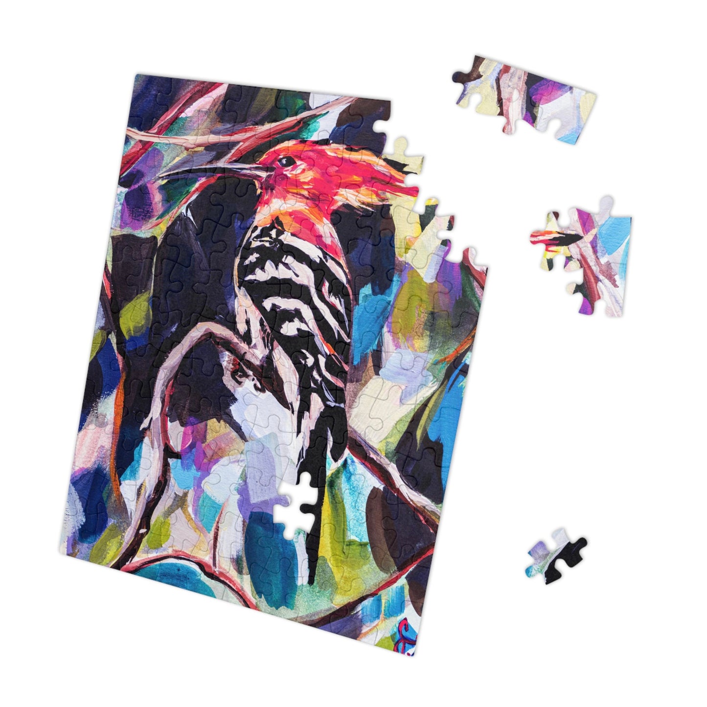 Painted Hoopoe Painting by Leah Luria Jigsaw Puzzle