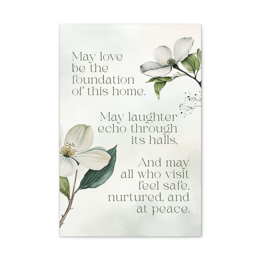 Home Blessing Inspirational Quote Canvas Wall Art