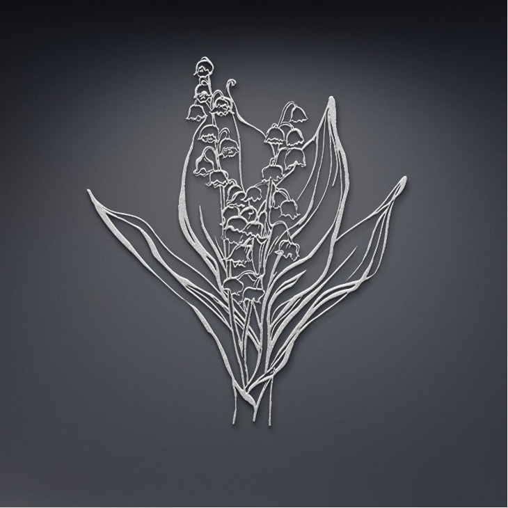 Lilly of the Valley • May Birth Flower by Leah Luria Metal Wall Art