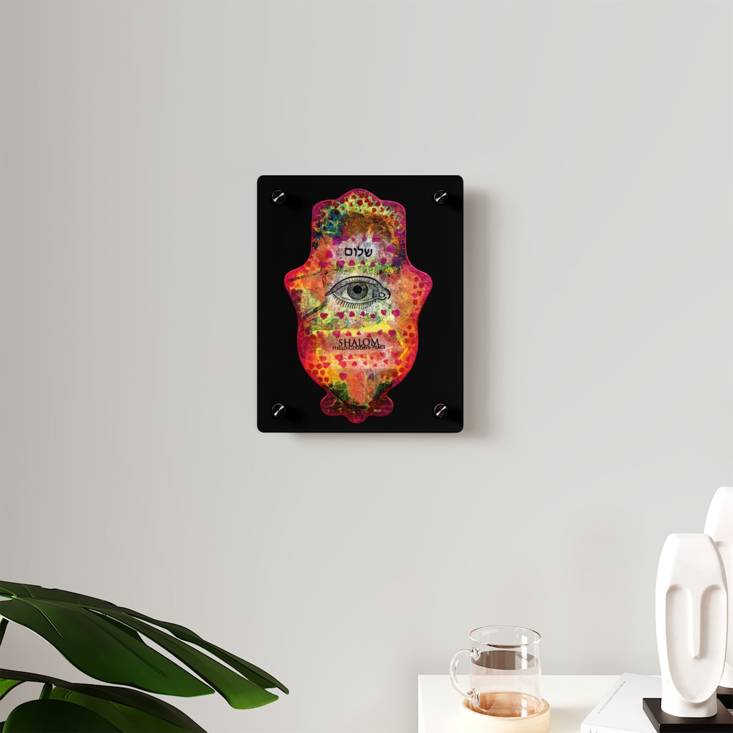 "Hamsa in Red" by Esther Cohen Glossy Modern Acrylic Print