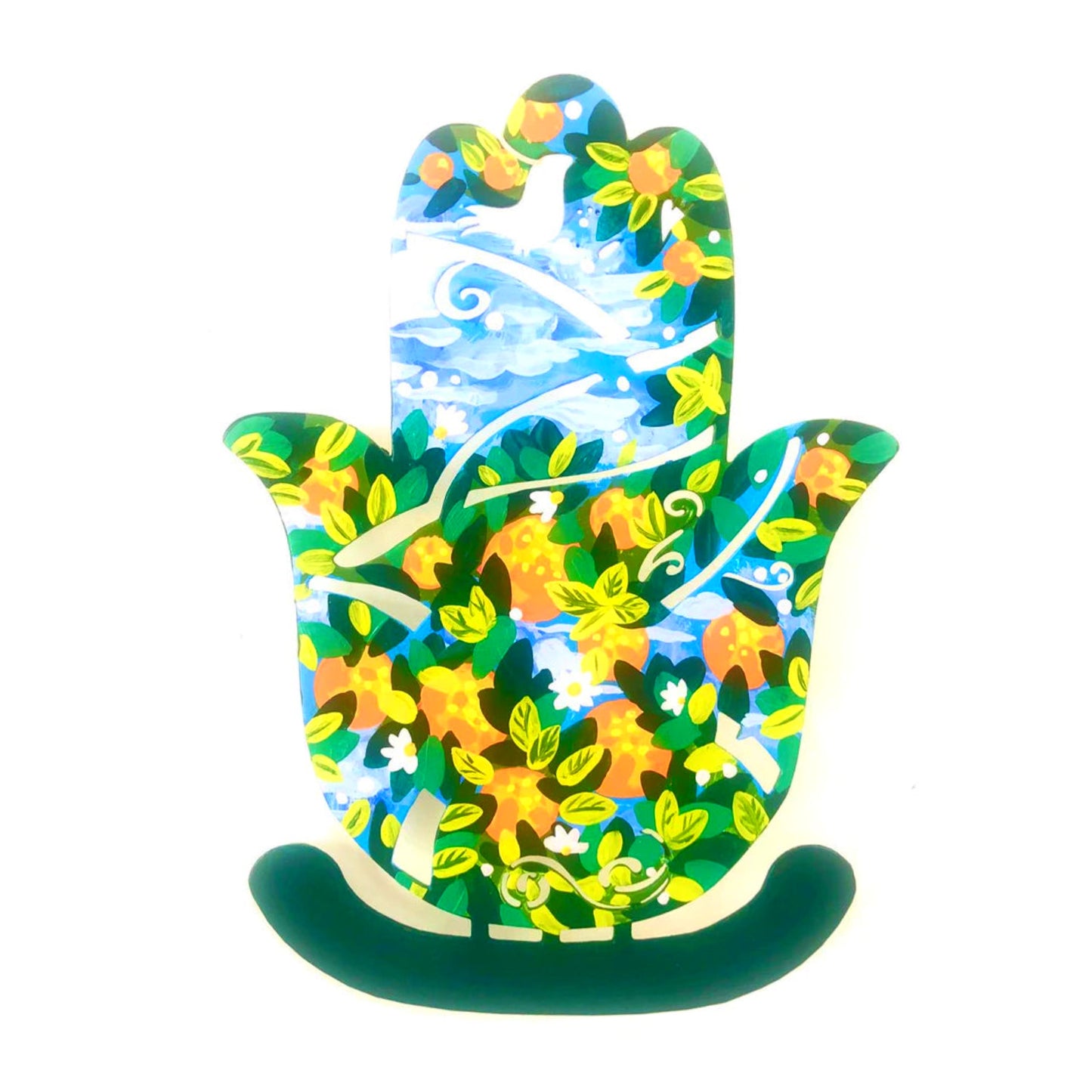 Citrus Hamsa Metal Wall Art