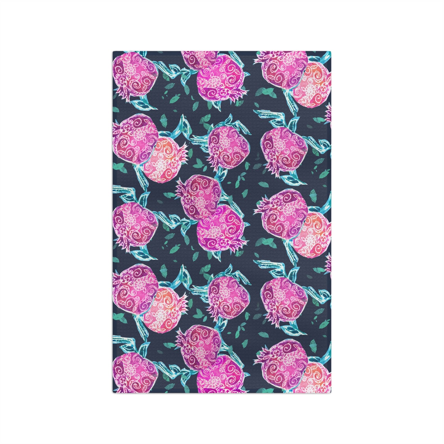 Pomegranate Whimsy by Leah Luria Rosh Hashanah Microfiber Tea Towel