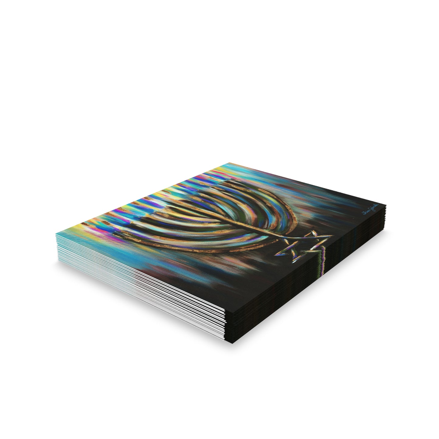 Chanukah Greeting Cards by Shira Gabriela - Light in the Darkness Menorah Cards (8, 16, and 24 pcs)